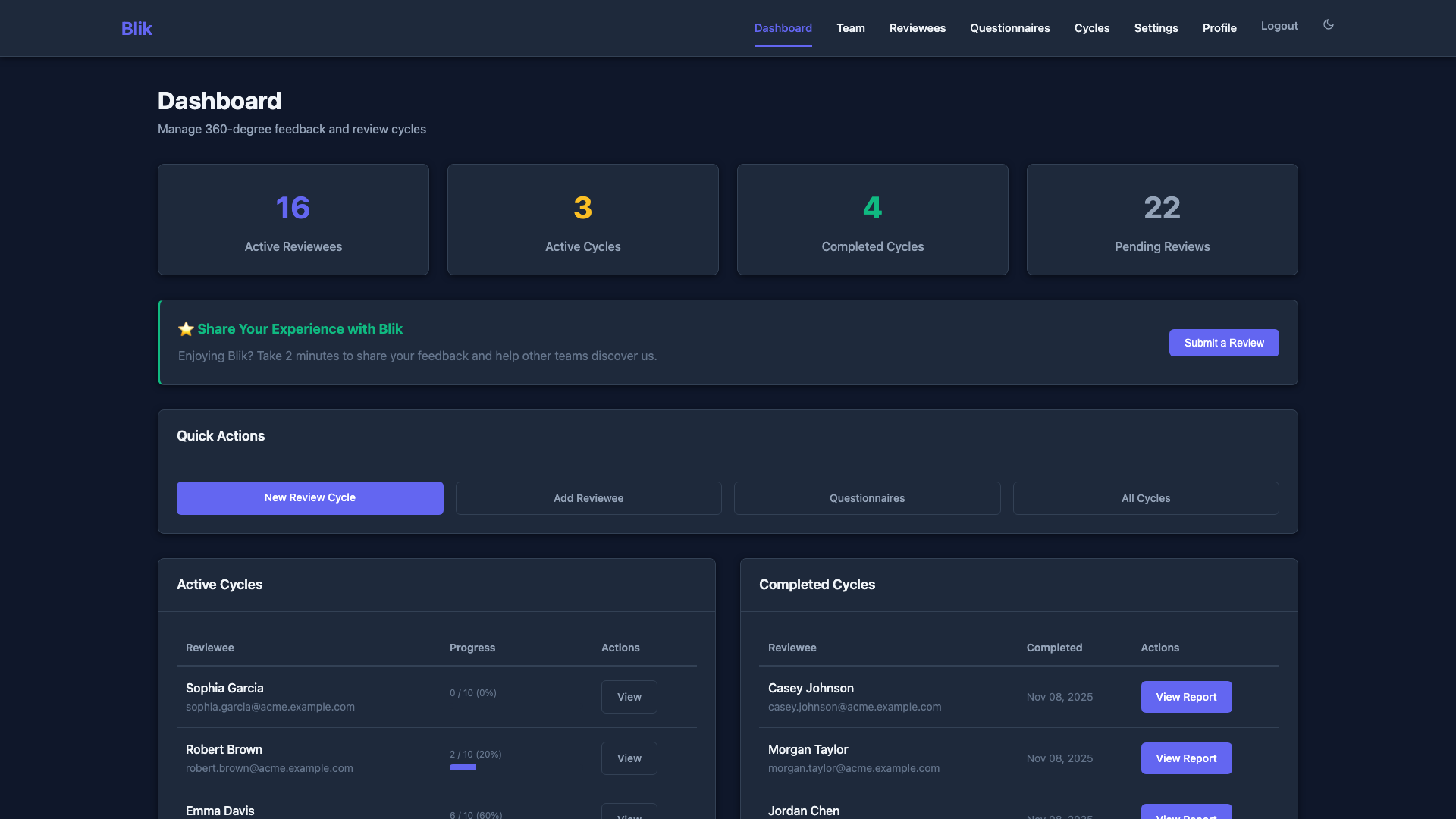 GDPR-Compliant Dashboard - Dark Theme